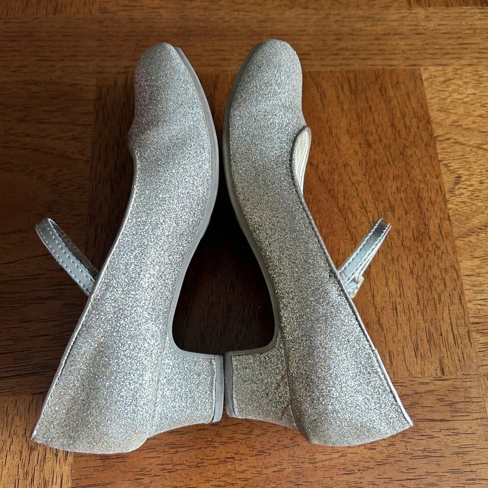 Olive‎ & Edie Lucina Mary Jane Youth Girls Size 4 Gold Glitter Heel Dressy Glam